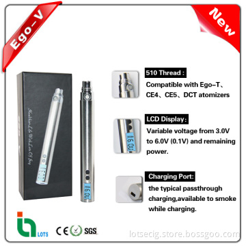 Newest E-Cigarette Battery EGO V Variable Voltage EGO Passtrough Battery with LCD Screen